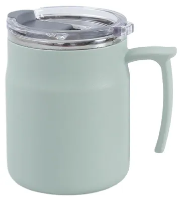 Produktbild von Edelstahlbecher, isolierte Wasserflasche, Teetasse mit Deckel，500ml,Green