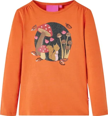Produktbild von "2026 Promotion" Kinder-Langarmshirt - Gute Qualität - Dunkelorange 116 - Langarmshirts MM358
