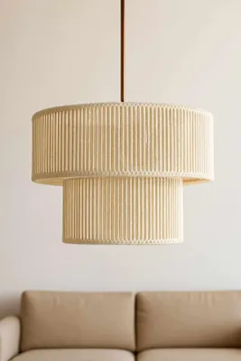 Produktbild von Opviq, Elegante Pendelleuchte aus Metall, Ecru, Ø40 h:23 cm | Höhenverstellbar 35-57 cm | 1 x E27 Max 40 W | Skandinavisches Design, ideal für moderne Wohnräume.