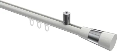Produktbild von Interdeco Innenlaufstange / Gardinenstange mit Innenlauf Weiß / Chrom, Typ Sonius Tanara (Konus Bicolor) Deckenmontage, 20 mm Ø 1-läufig, 140 cm