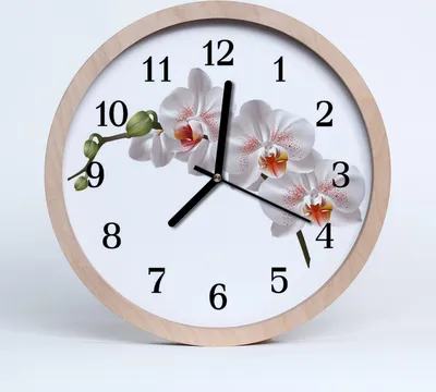 Produktbild von Holzuhr 20fi cm wanduhr - Orchidee Blumen
