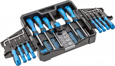 Produktbild von Högert Technik Schraubendreher und Bits aus hochwertigem S2-Legierungsstahl Set 63 Stk. HT1S105
