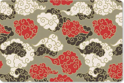 Produktbild von MuchoWow® Schreibtischunterlage Wolken - Asien - Muster - Japan 60x40 cm - XXL Mauspad - Großes Mauspad