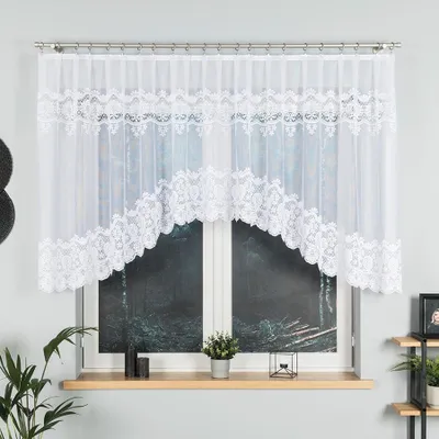 Image de Rideau décoratif court à motifs tongs DARIA 120 blanc 300x120 cm MyBestHome