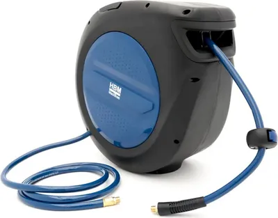 Immagine prodotto di Avvolgitubo per aria compressa sistema blocco automatico fissaggio a parete muro 9,5 × 14,5 mm 20 m HBM