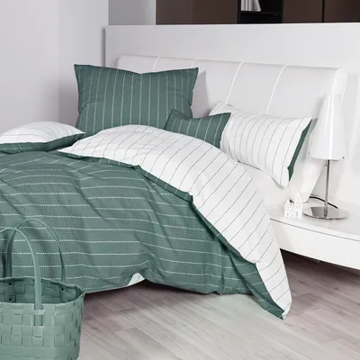 Produktbild von Traumschlaf Mako-Soft-Seersucker Wendebettwäsche Tango salbei 135x200 cm + 80x80 cm