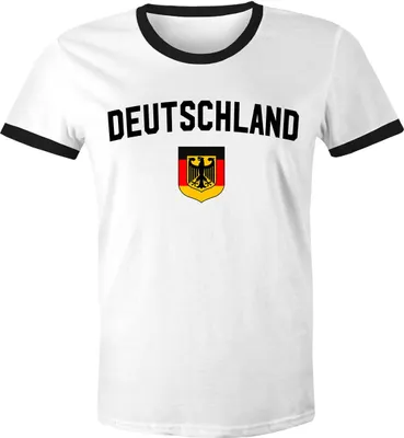 Produktbild von Klassisches Herren WM-Shirt Deutschland Flagge Retro Trikot-Look Fan-Shirt weiß-schwarz 3XL