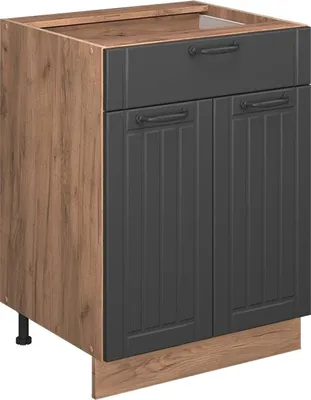 Obrázok produktu pre Kuchynská spodná skrinka Vicco Fame-Line Tmavo-sivá 60 cm so zásuvkou, AP dub, Model 57107