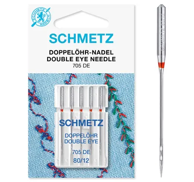 Produktbild von Schmetz | Doppelöhr-Nadel | 5er Packung 705DE Nm 80