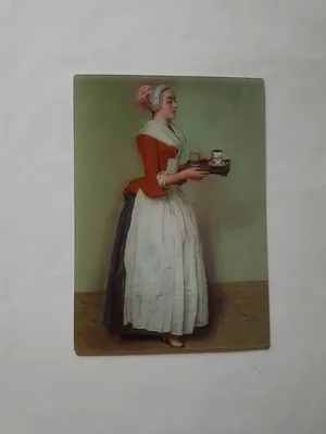 Produktbild von 3 D Ansichtskarte Gemälde, Schokoladenmädchen, J.-E. Liotard, Kunst Bild Postkarte Wackelkarte Hologrammkarte