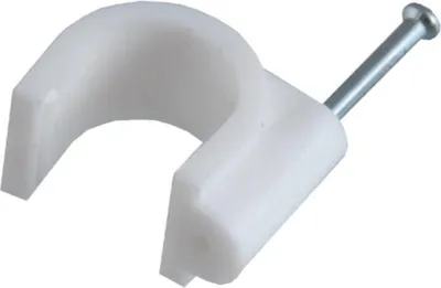 Produktbild von Nagelschelle mit Nägel Ø12mm 100 Stück FLOP Schelle Kabel Kabelklemme weiss