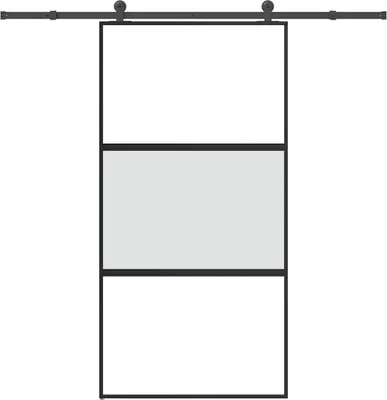Obrázek produktu pro Posuvné dveře s kováním 102,5x205 cm tvrzeného sklo a hliník