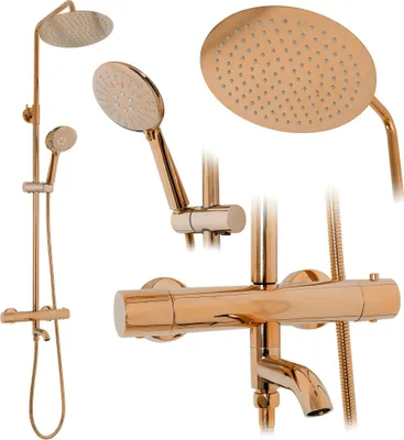 Produktbild von Rea Duschgarnitur mit Thermostat Lungo Rose Gold