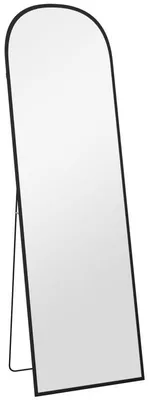 Zdjęcie produktu dla Lustro stojące – pełna długość – czarna rama aluminiowa – 161,5 x 50 cm – szkło bezpieczne
