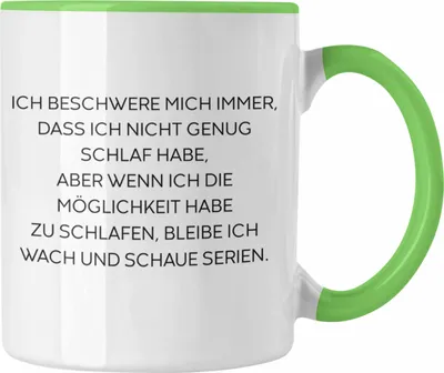 Produktbild von Trendation - Lustige Tasse mit Spruch für Frauen Männer Arbeit Büro Lustig Tassen Becher mit Sprüchen Kollegin Geschenk Sarkasmus Schlafen (Grün)
