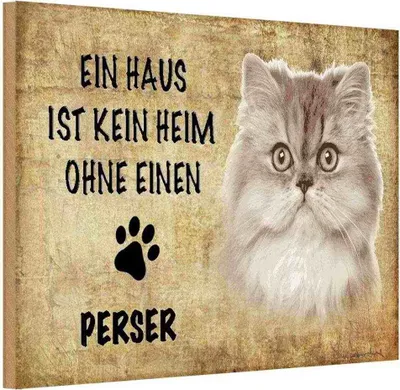 Produktbild von vianmo Holzschild 20x30 cm Perser Katze ohne kein Heim Tier Haustier