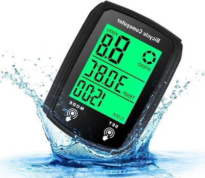 Image de Ordinateur de vélo numérique - Compteur kilométrique pour vélo - Mesure de la distance - 19 fonctions - Écran LCD de 2,5 pouces - Noir