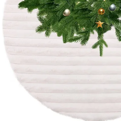 Immagine prodotto di Copertura per albero di Natale, rotonda, in ecopelliccia, bianca, diametro 78 cm