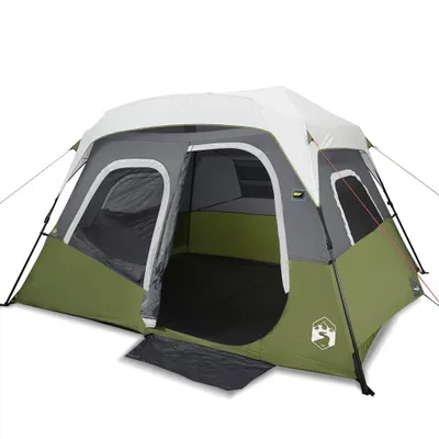 Image de vidaXL Tente familiale avec LED 6 personnes vert clair Quick Release
