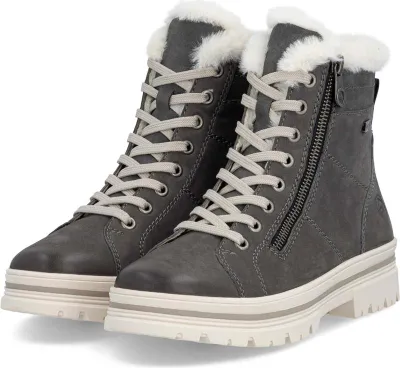 Produktbild von Remonte Damen-TEX-Schnürstiefelette gefüttert Granit-Grau-Baumwolle, Farbe:grau, EU Größe:36