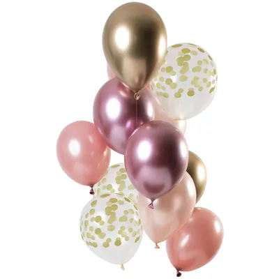 Image de Ballons Golden Blush rose/or 30cm - 12 pièces