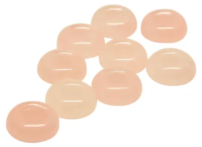 Produktbild von 1 Hochwertiger zarter Rosenquarz Cabochons 15 mm Schmuckstein Klebestein