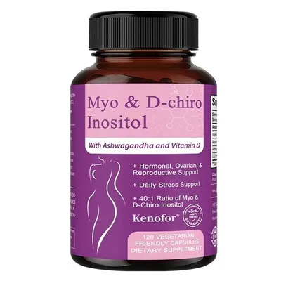 Immagine prodotto di Myo & D-chiro Inositolo (120 capsule) integratore alimentare, salute delle donne, mestruazioni, umore, equilibrio ormonale