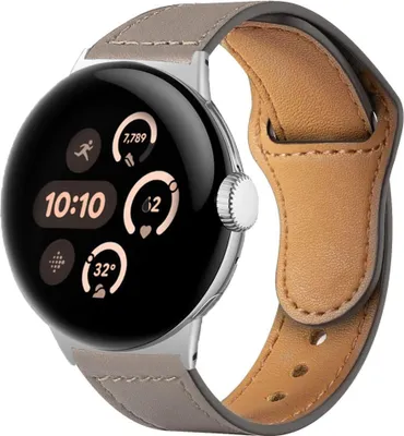 Immagine prodotto di Cinturino in pelle per Google Pixel Watch 4 / 3 45 mm Cinturino di ricambio premium Grigio scuro