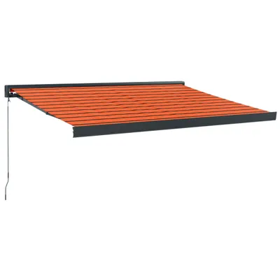 Produktbild von Markise Einziehbar Orange und Braun 3,5x2,5 m Stoff & Aluminium