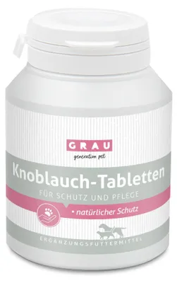 Produktbild von GRAU Knoblauch Tabletten 200 Stück - Natürlicher Schutz für Hunde & Katzen