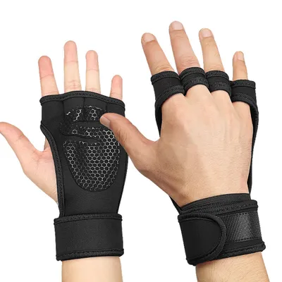 Produktbild von Fitness Handschuhe mit Handgelenkstütze, Sporthandschuhe Trainingshandschuhe Herren Damen(Black,L)