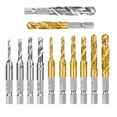 Produktbild von HSS Kombigewindebohrer M3 Beschichtet/Blank Gewindebohrer Gewindeschneider Bit Bohrer Spiralform