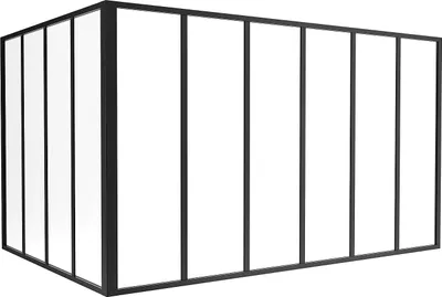 Produktbild von Eck-Innenfenster aus pulverbeschichtetem Aluminium Schwarz 180 x 120 x 105 cm (B x T x H) – BAYVIEW