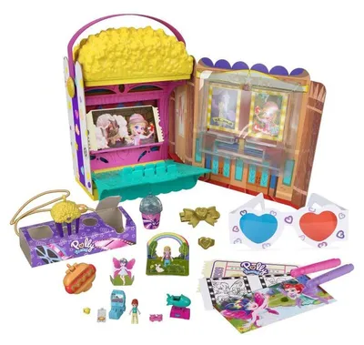 Produktbild von Mattel GVC96 - Polly Pocket - Spielset, Puppen und 20 Überraschungen, Popcorn-Box