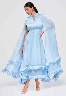 Produktbild von LARICA Kleid Maxi fließend elegant LA-OM-DLR405 blue L