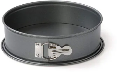 Produktbild von Springform 20 cm - Runde Backform mit flachem Boden, antihaftbeschichtet, hitzebeständig bis 230 °C, grau