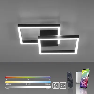 Produktbild von Paul Neuhaus LED Deckenlampe Q MARKO Smart Home CCT Lichtfarbwechsel dimmbar Fernbedienung Alexa Wohnzimmer, Esszimmer, Flur, Küche 6144-18, 6145-18