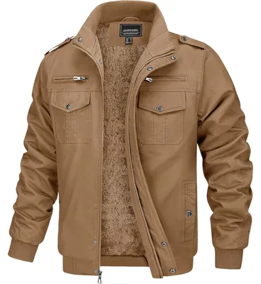 Obrázok produktu pre Pánska zimná bunda, teplá fleecová bunda, prechodná bunda, pracovná bunda, parká, bunda pre pilotov, outdoor, farba khaki, veľkosť 3XL