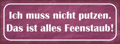 Produktbild von vianmo Holzschild 10x27 cm nicht putzen ist alles Feenstaub Spruch Zitat
