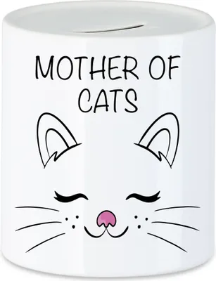 Produktbild von Mother of Cats Spardose Katzen-Mama Geschenk Katzenliebhaber Katzenbesitzer Katzen Kätzchen