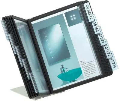 Produktbild von Sichttafelständer Vario A5 table 10 für 10 Tafeln 180x128x280 mm Packung mit 6 Stück