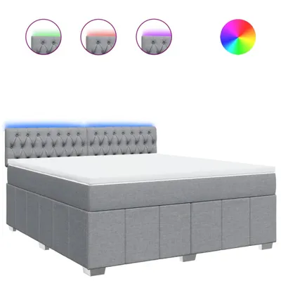 Produktbild von vidaXL Boxspringbett mit Matratze Hellgrau 180x200 cm Stoff