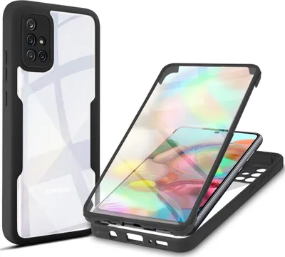 Obrázek produktu pro Samsung Galaxy A71 4G Ochranné pouzdro, vestavěný chránič displeje 360° plná ochrana pouzdra na mobilní telefon pro Samsung A71 4G Black