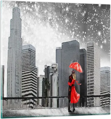 Produktbild von Bilder auf glas - Stadt Haus Straße - 70x70cm - Glasbilder - Wandbilder - Kunstdruck - zum Aufhängen bereit - Wanddekoration aus Glas - Glas Bilder - Wandbild auf Glas - Einteilig - GAC70x70-3948