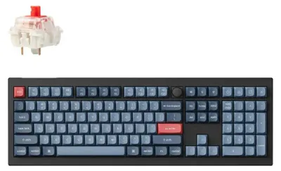 Zdjęcie produktu dla Keychron V6 Max, Pełnowymiarowy (100%), Przewodowy i Bezprzewodowy, RF Wireless + Bluetooth, Mechaniczna, RGB LED, Czarny, Szary