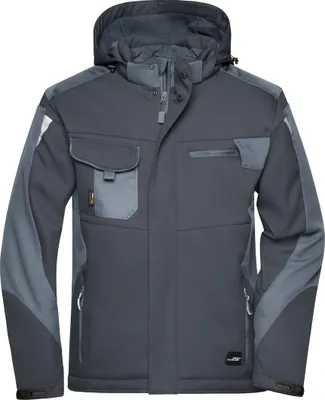 Produktbild von James & Nicholson Professionelle Softshelljacke mit Innenfutter JN824 Gr. 4XL black/carbon