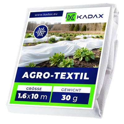 Obrázok produktu pre KADAX zimné rúno 1,6 x 10 m, 30 g/m², rúno na ochranu rastlín pred mrazom, záhradné rúno na ochranu rastlín pred mrazom a vetrom, rúno na ochranu rastlín, zimná ochrana