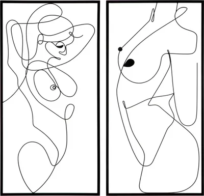Image de Mauro Ferretti Panneau mural Body Simply Set 2 pcs. 50x1x100 cm noir
