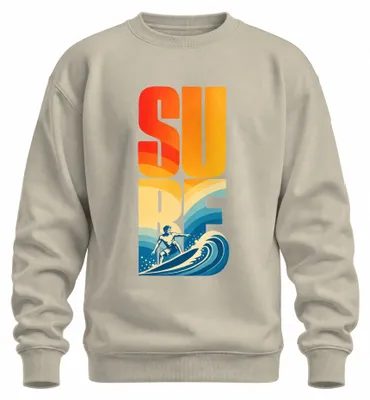 Obrázok produktu pre SURF: Tričko s dlhým rukávom s motívom surfovania, vlnobití, oceánu, mora, pláže, retro dizajnom, vhodné na surfovanie, prírodné motívy, veľkosť XXL