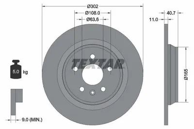 Produktbild von TEXTAR Bremsscheibe 92162903